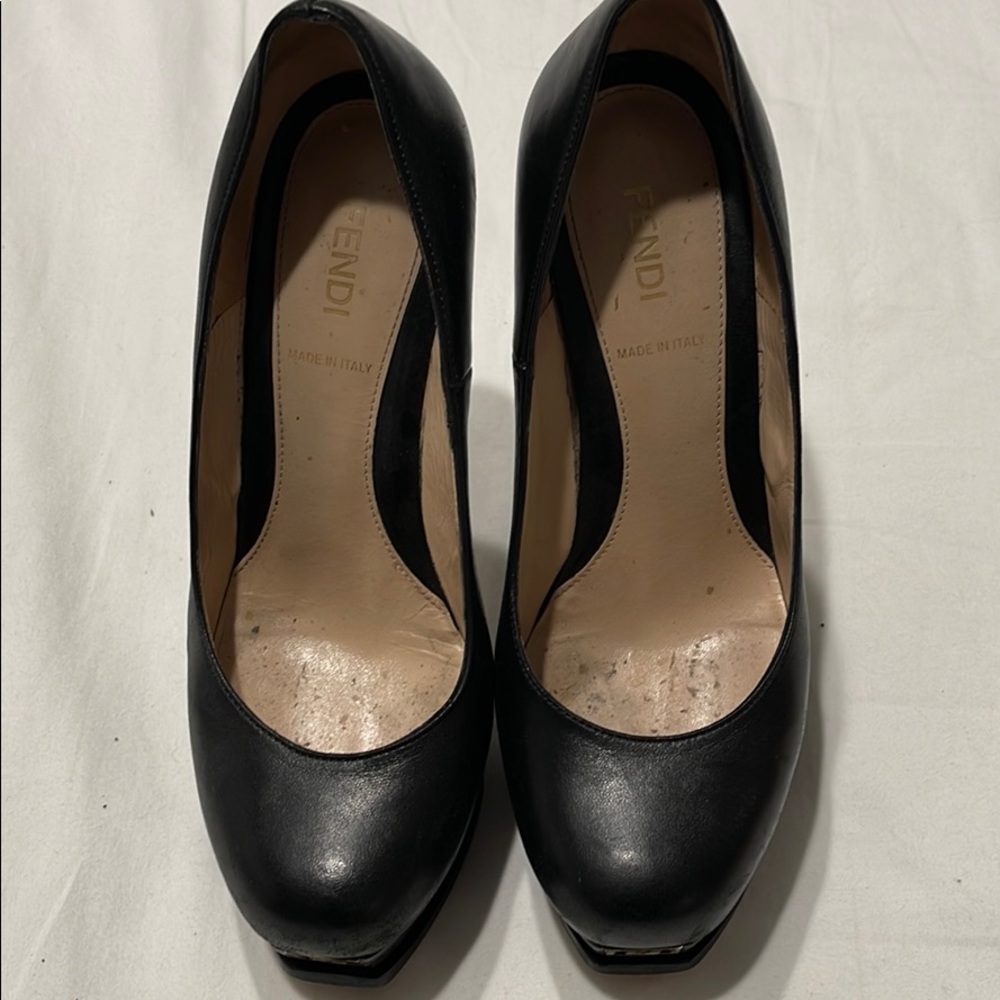 FENDI Décolleté black platform heels FF size 36.5